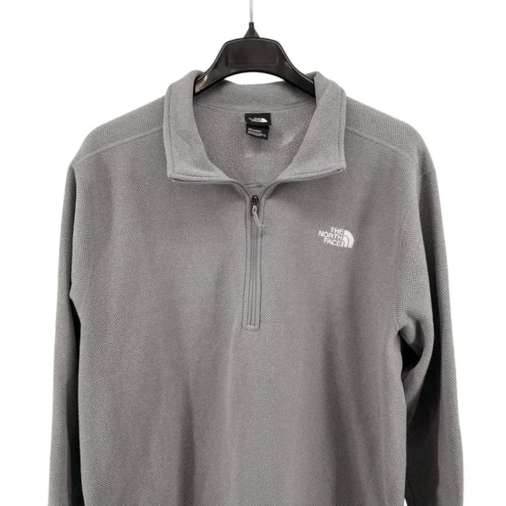 The North Face 1/4 Zip Pullover Mens XXL Pre-Owned Fleece Grey Textured MockNeck